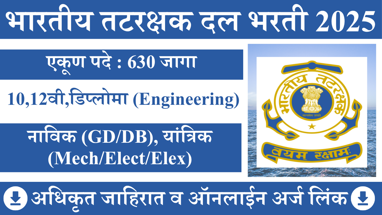 भारतीय तटरक्षक दल भरती 2025