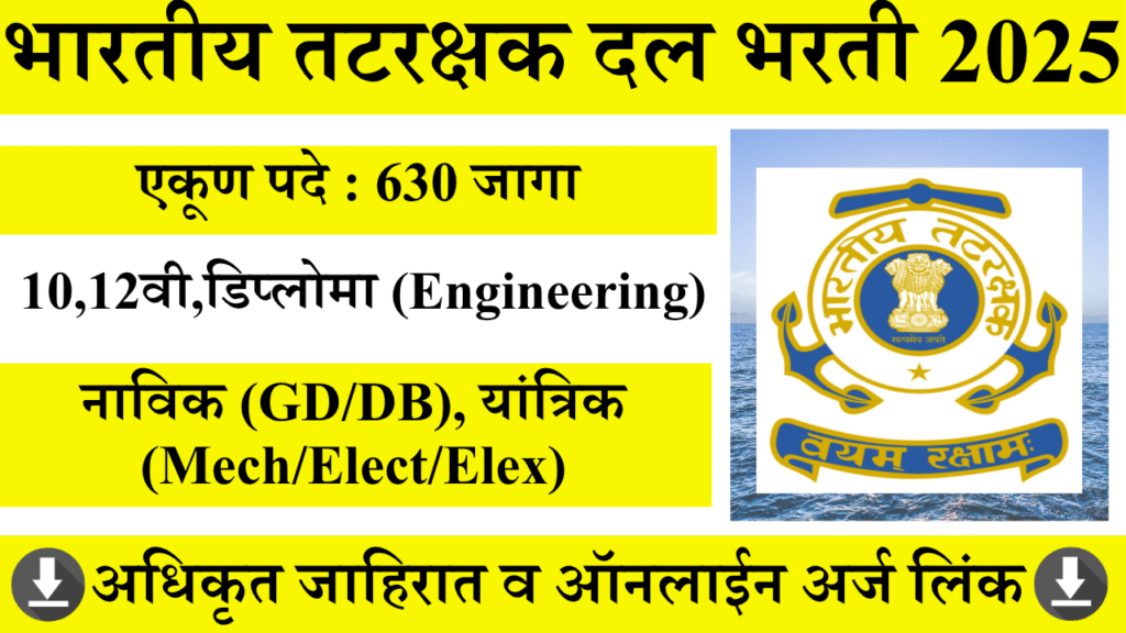 भारतीय तटरक्षक दल भरती 2025